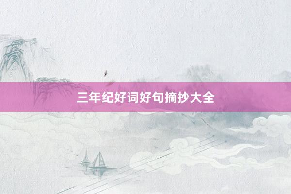 三年纪好词好句摘抄大全
